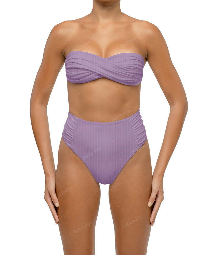 BSWS-B127 Ruched High Waist Bikini Bottom