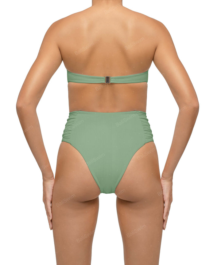BSWS-B127 Ruched High Waist Bikini Bottom