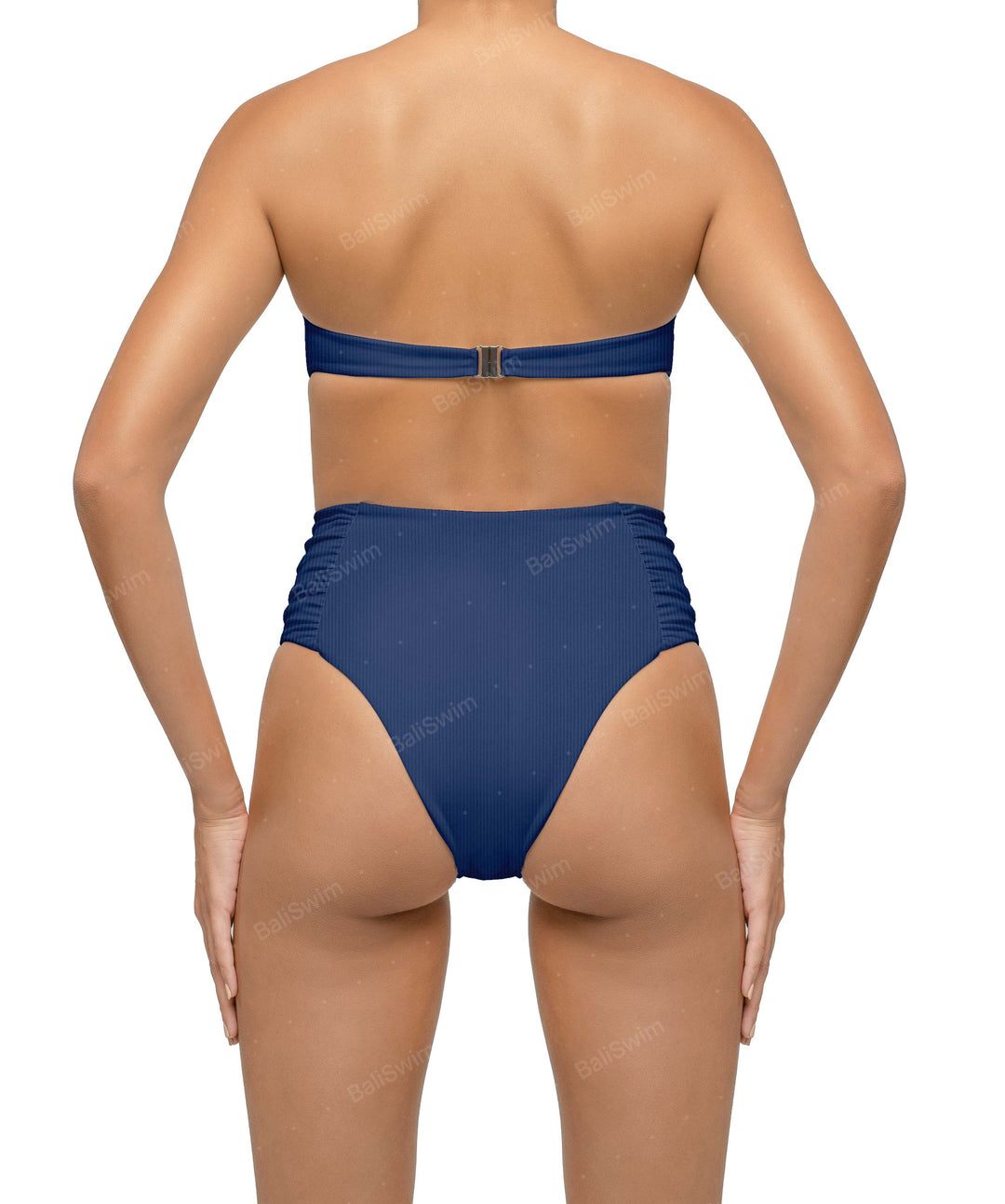 BSWS-B127 Ruched High Waist Bikini Bottom