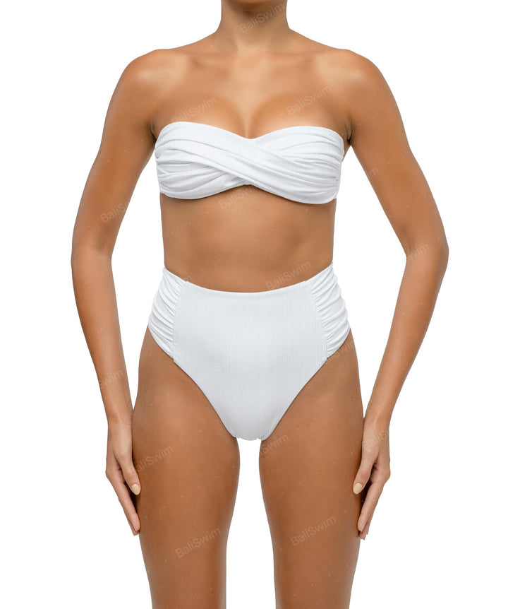 BSWS-B127 Ruched High Waist Bikini Bottom