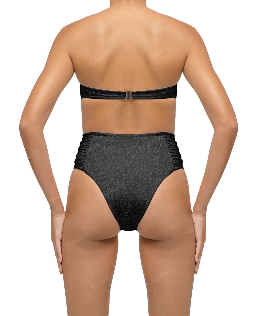 BSWS-B127 Ruched High Waist Bikini Bottom