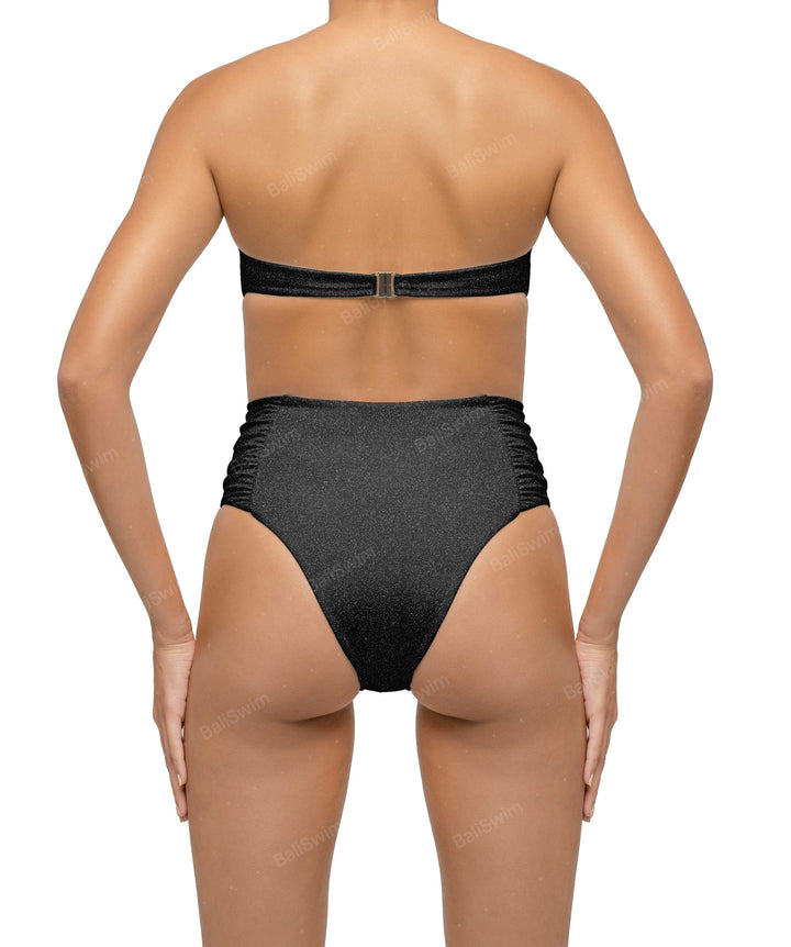 BSWS-B127 Ruched High Waist Bikini Bottom