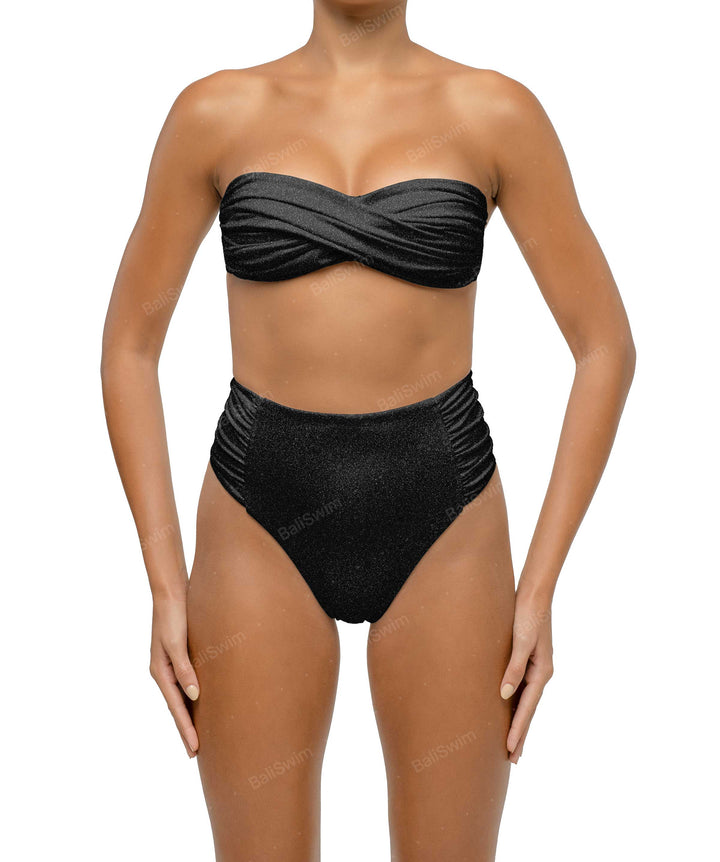 BSWS-B127 Ruched High Waist Bikini Bottom