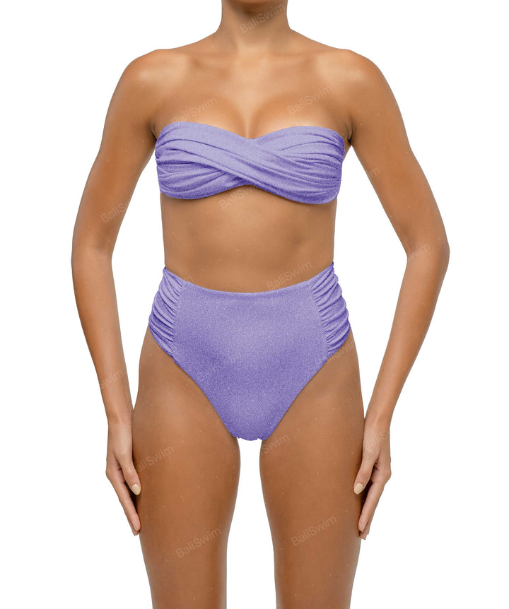 BSWS-B127 Ruched High Waist Bikini Bottom