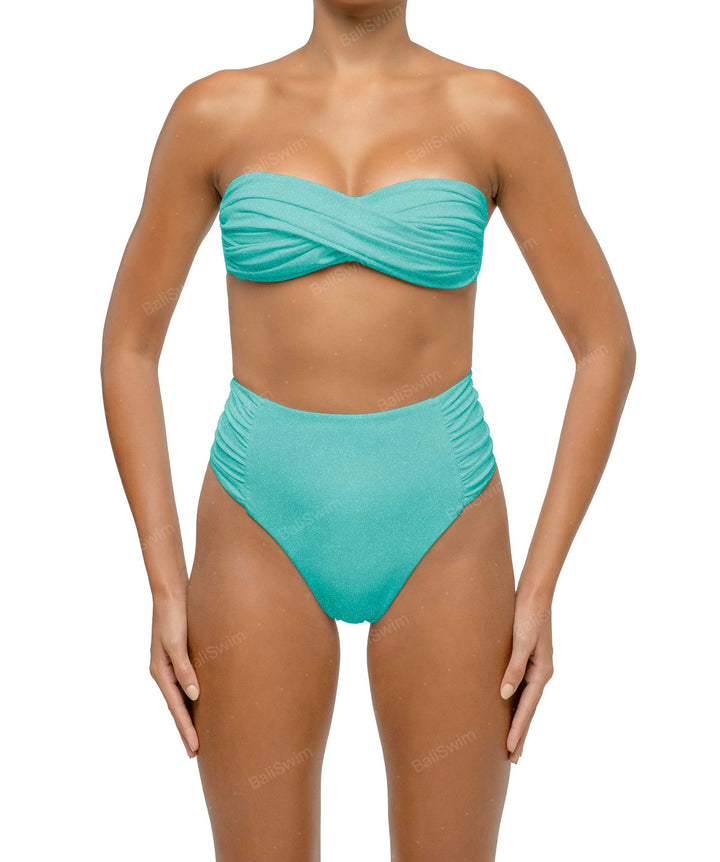 BSWS-B127 Ruched High Waist Bikini Bottom