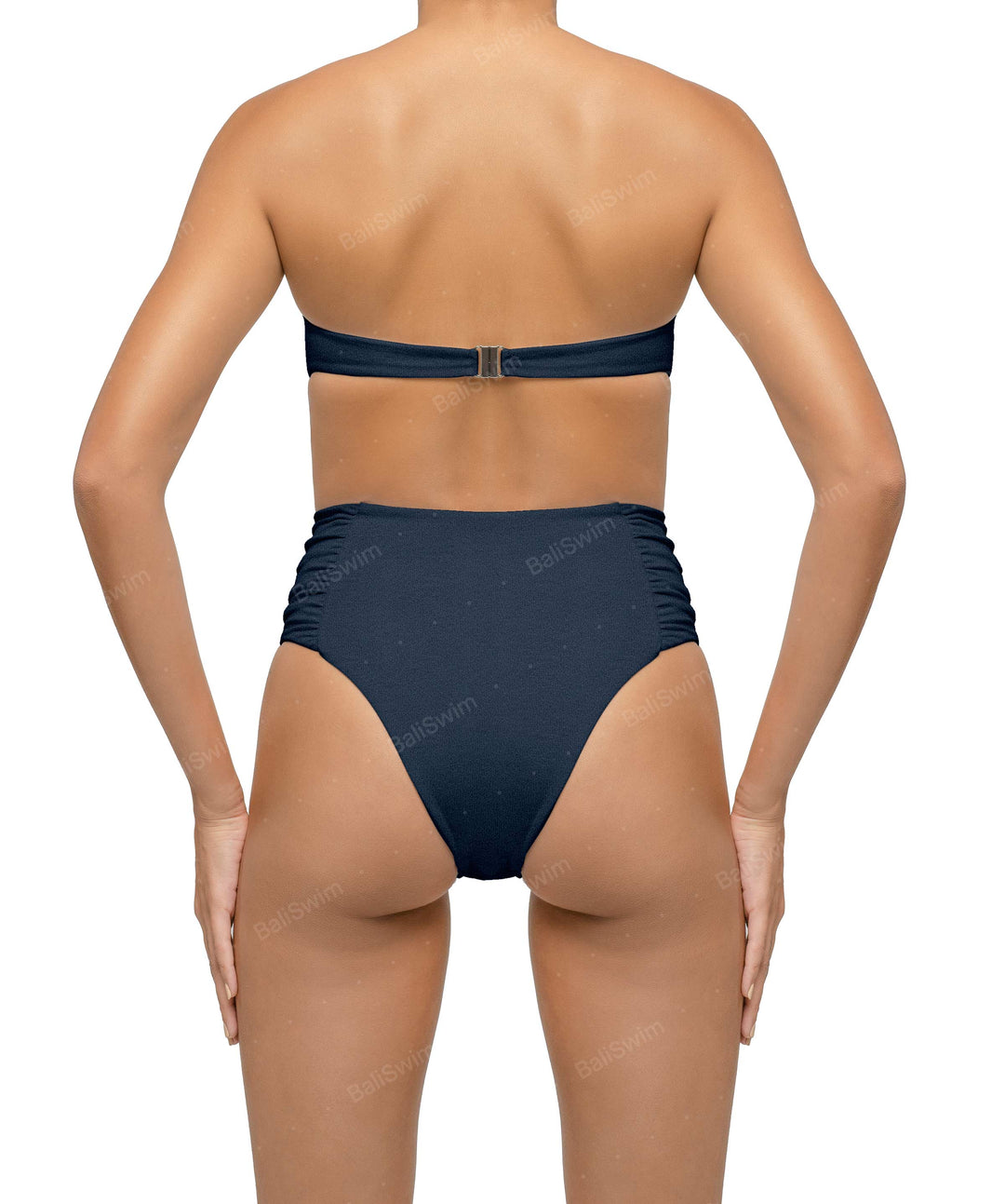 BSWS-B127 Ruched High Waist Bikini Bottom