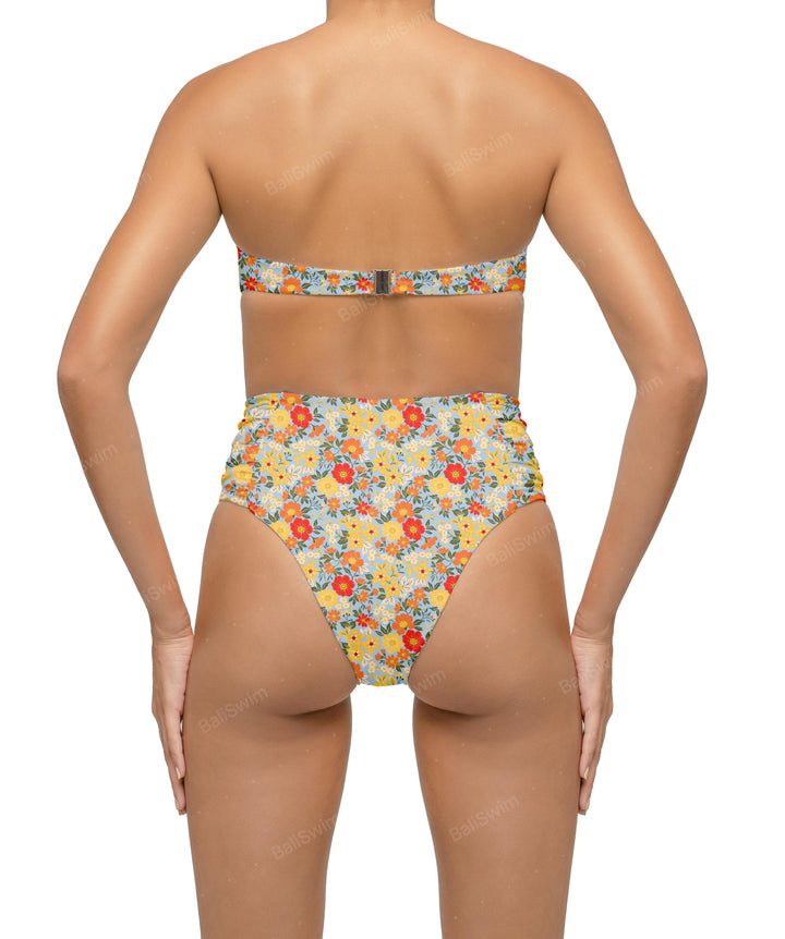 BSWS-B127 Ruched High Waist Bikini Bottom