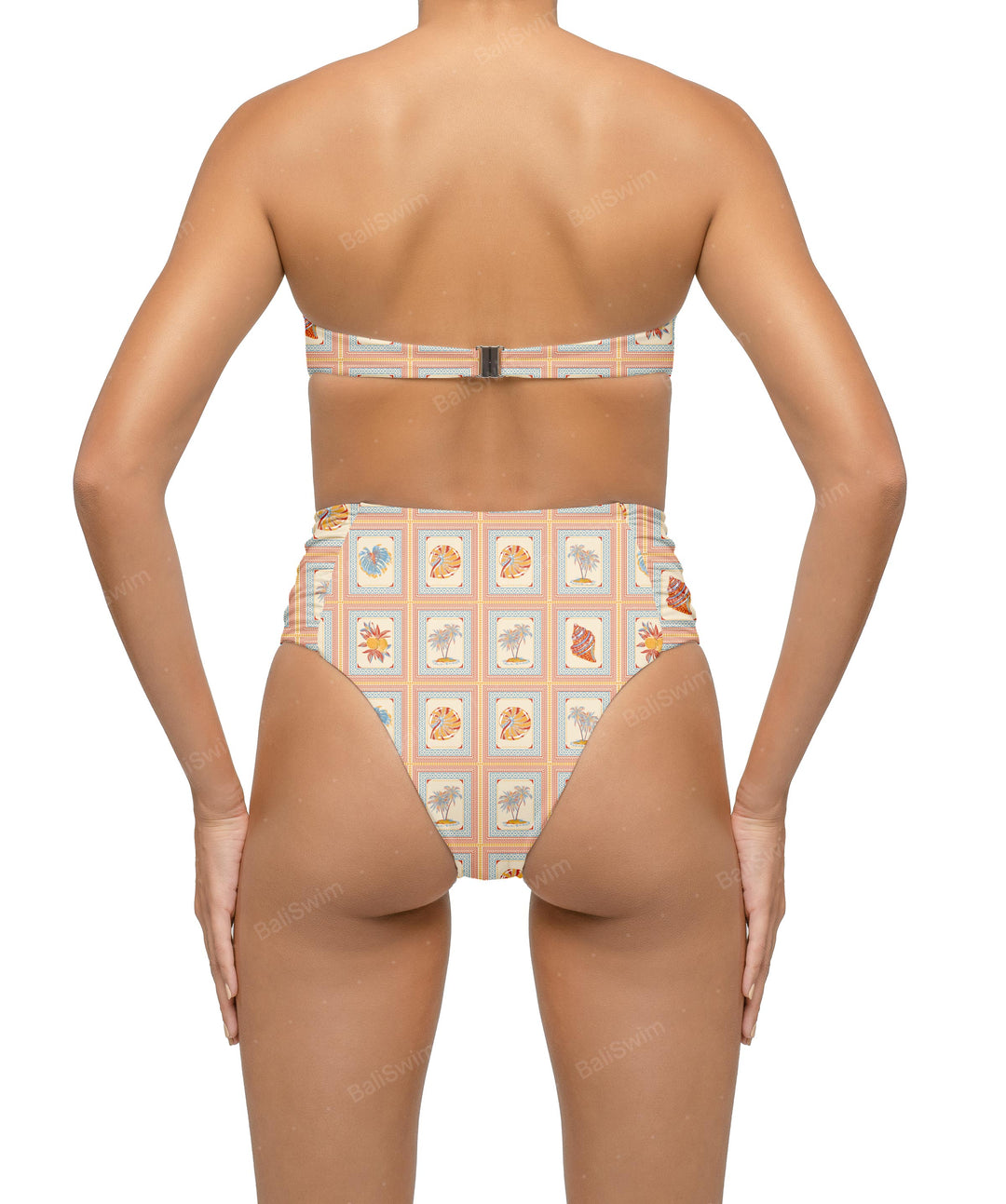 BSWS-B127 Ruched High Waist Bikini Bottom