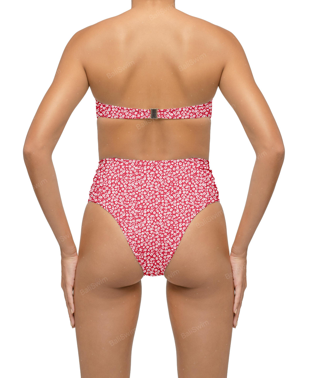 BSWS-B127 Ruched High Waist Bikini Bottom