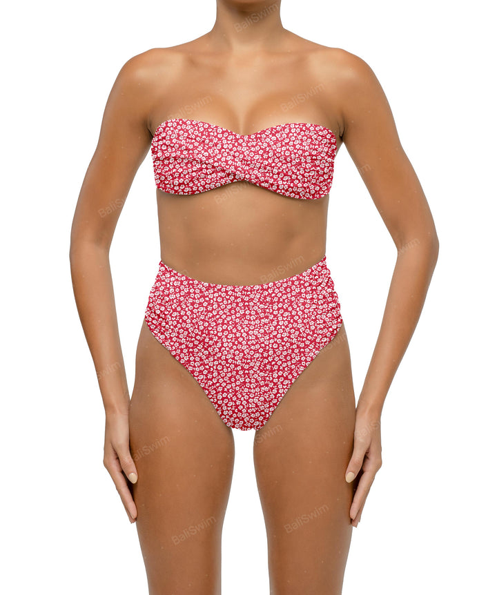BSWS-B127 Ruched High Waist Bikini Bottom