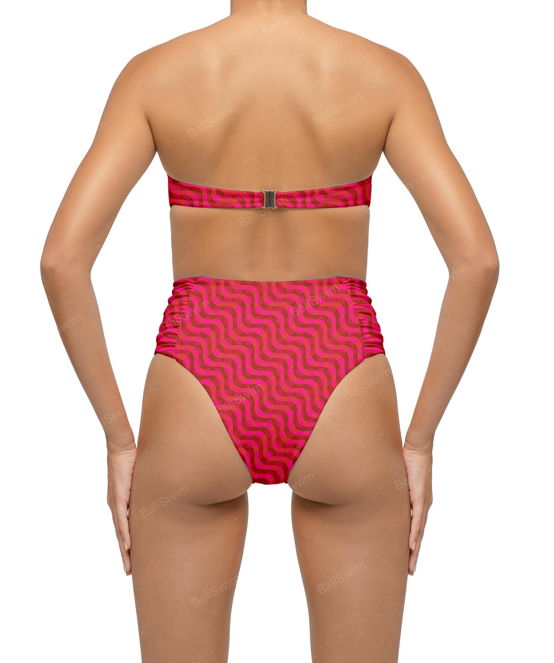 BSWS-B127 Ruched High Waist Bikini Bottom