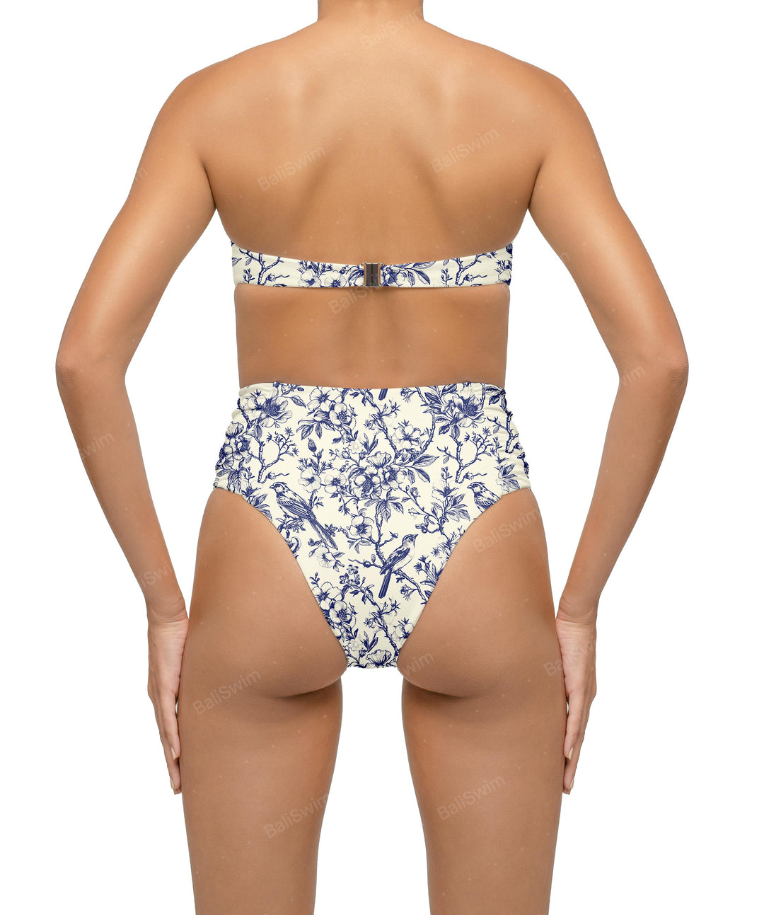 BSWS-B127 Ruched High Waist Bikini Bottom