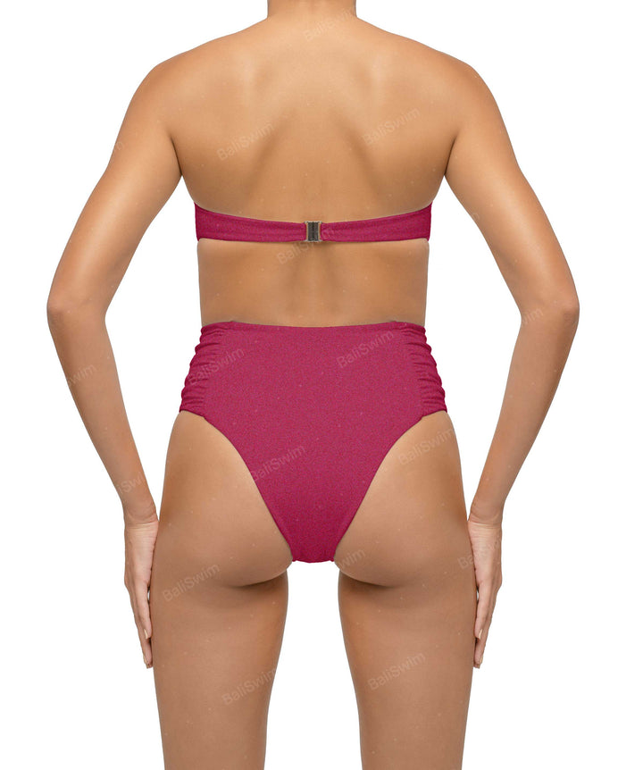 BSWS-B127 Ruched High Waist Bikini Bottom
