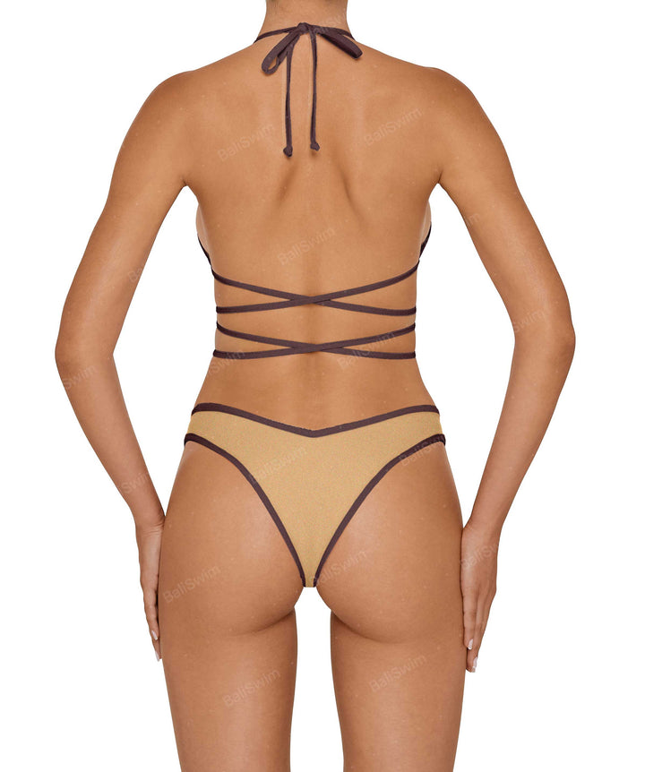 BSWS-B135 V Ruched Bottom With Binding