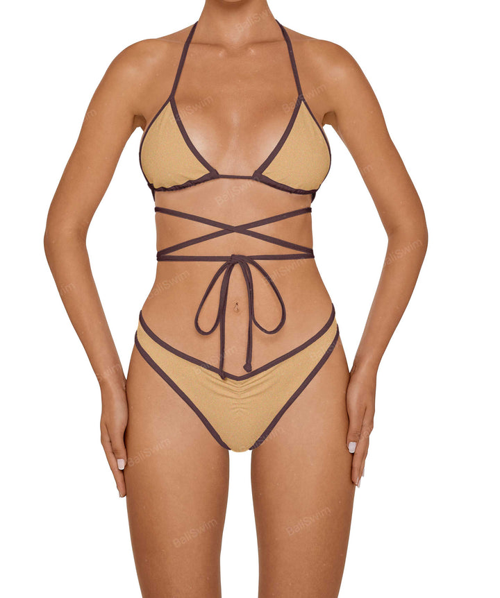 BSWS-B135 V Ruched Bottom With Binding