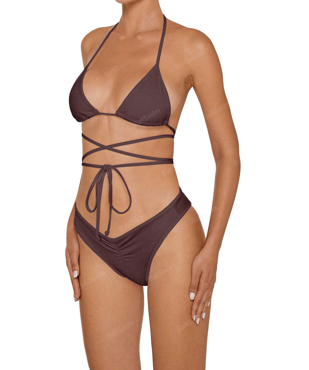 BSWS-B135 V Ruched Bottom With Binding