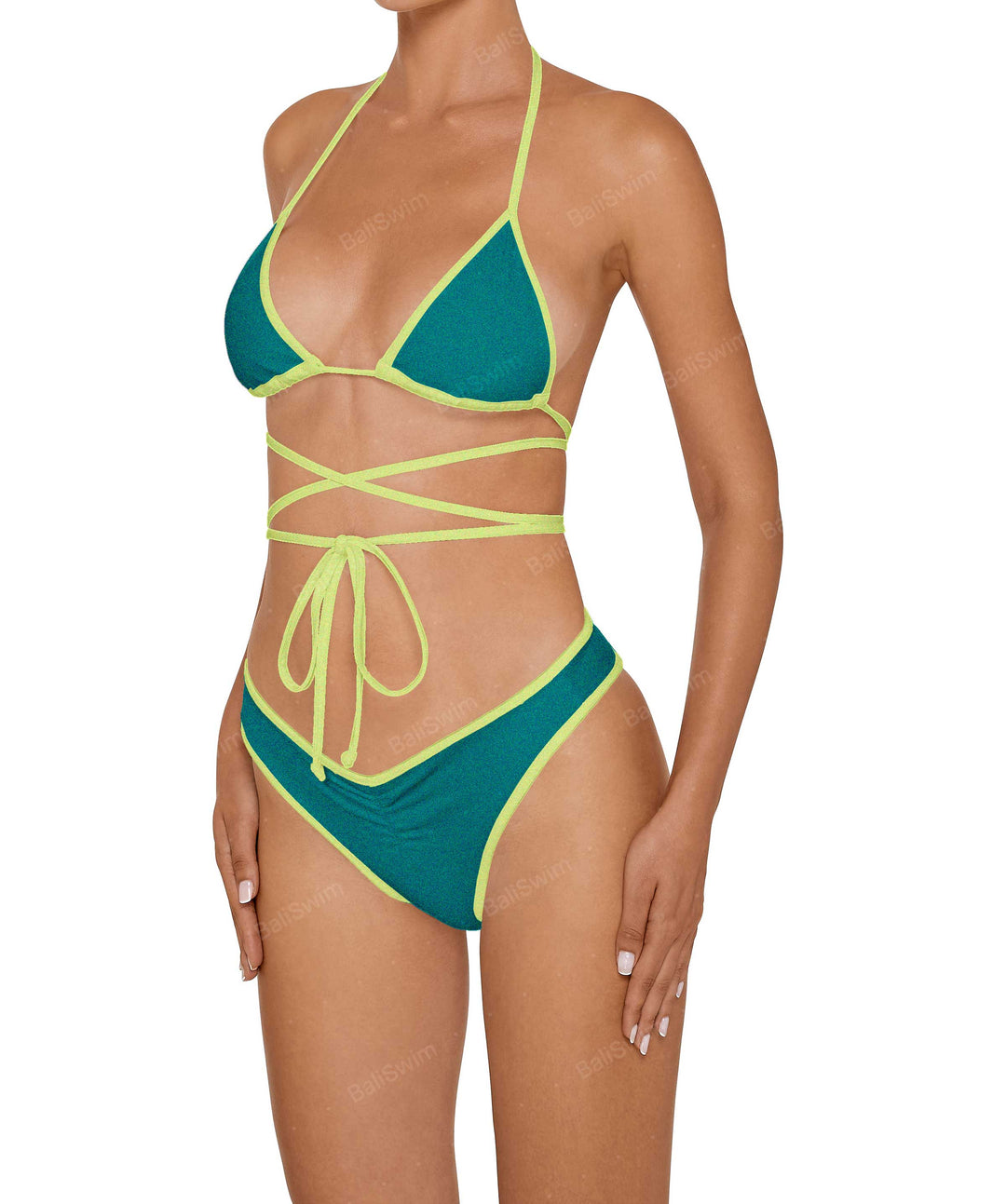 BSWS-B135 V Ruched Bottom With Binding