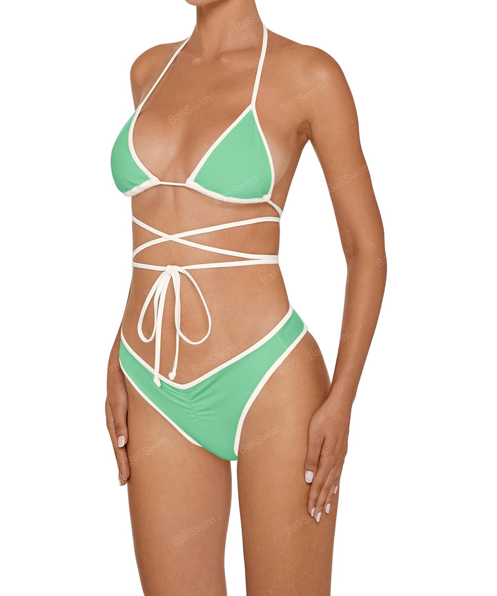 BSWS-B135 V Ruched Bottom With Binding