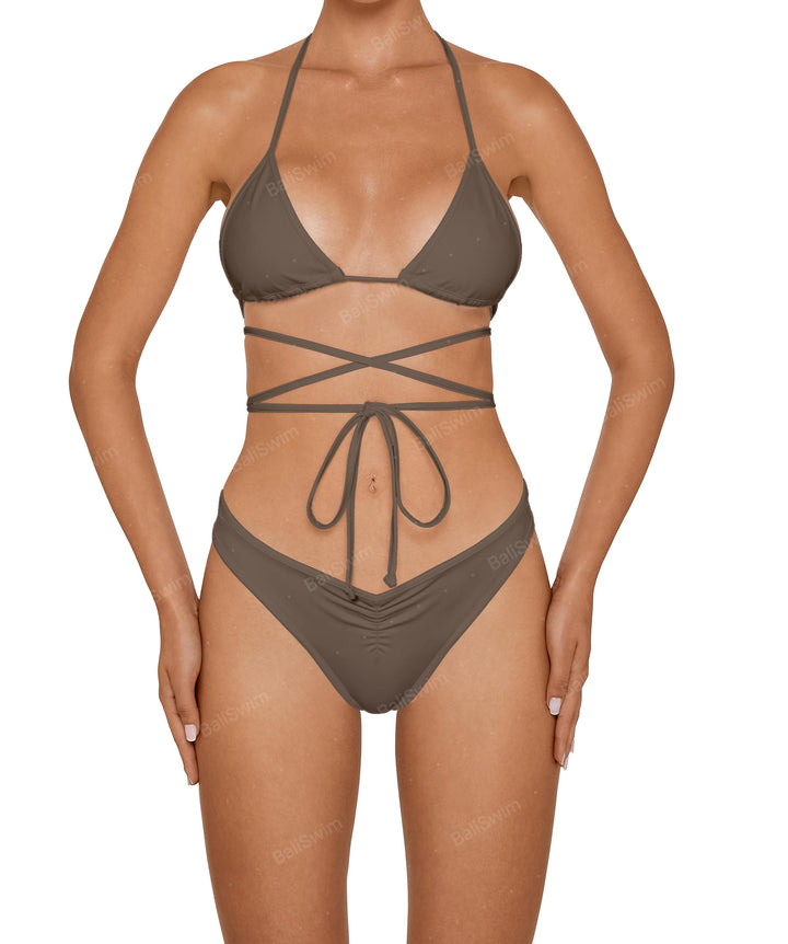 BSWS-B135 V Ruched Bottom With Binding