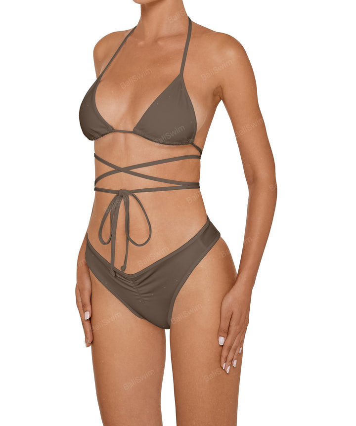 BSWS-B135 V Ruched Bottom With Binding