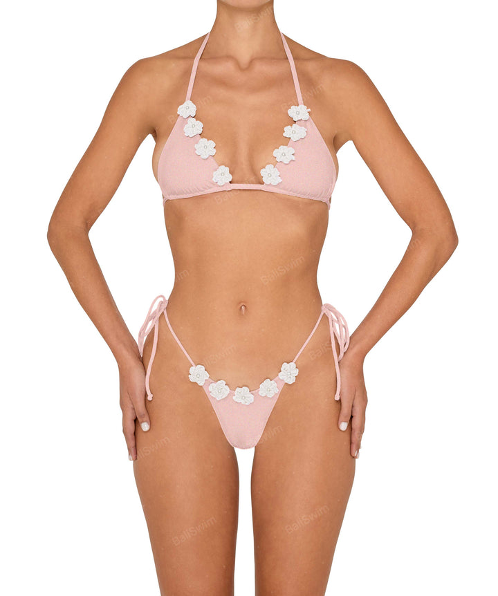 BSWS-B146 Tie Side Flower Crochet Cheeky Bottom