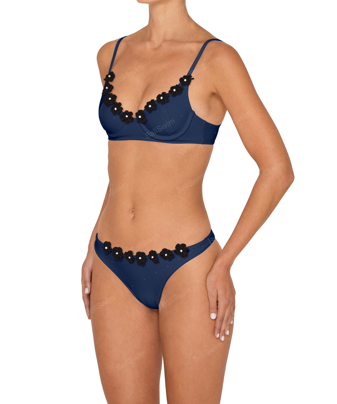 BSWS-B147 Classic Seamless Bottom With Flower Crochet