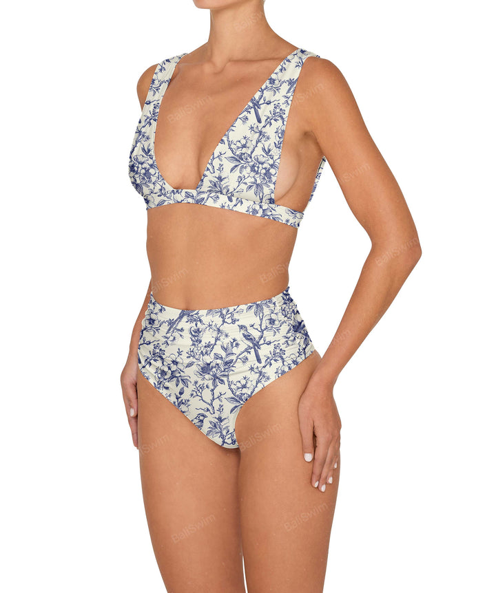 BSWS-B150 Side Shirred High Waisted Bikini Bottom