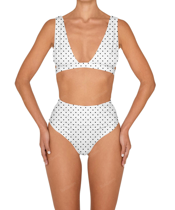 BSWS-B150 Side Shirred High Waisted Bikini Bottom