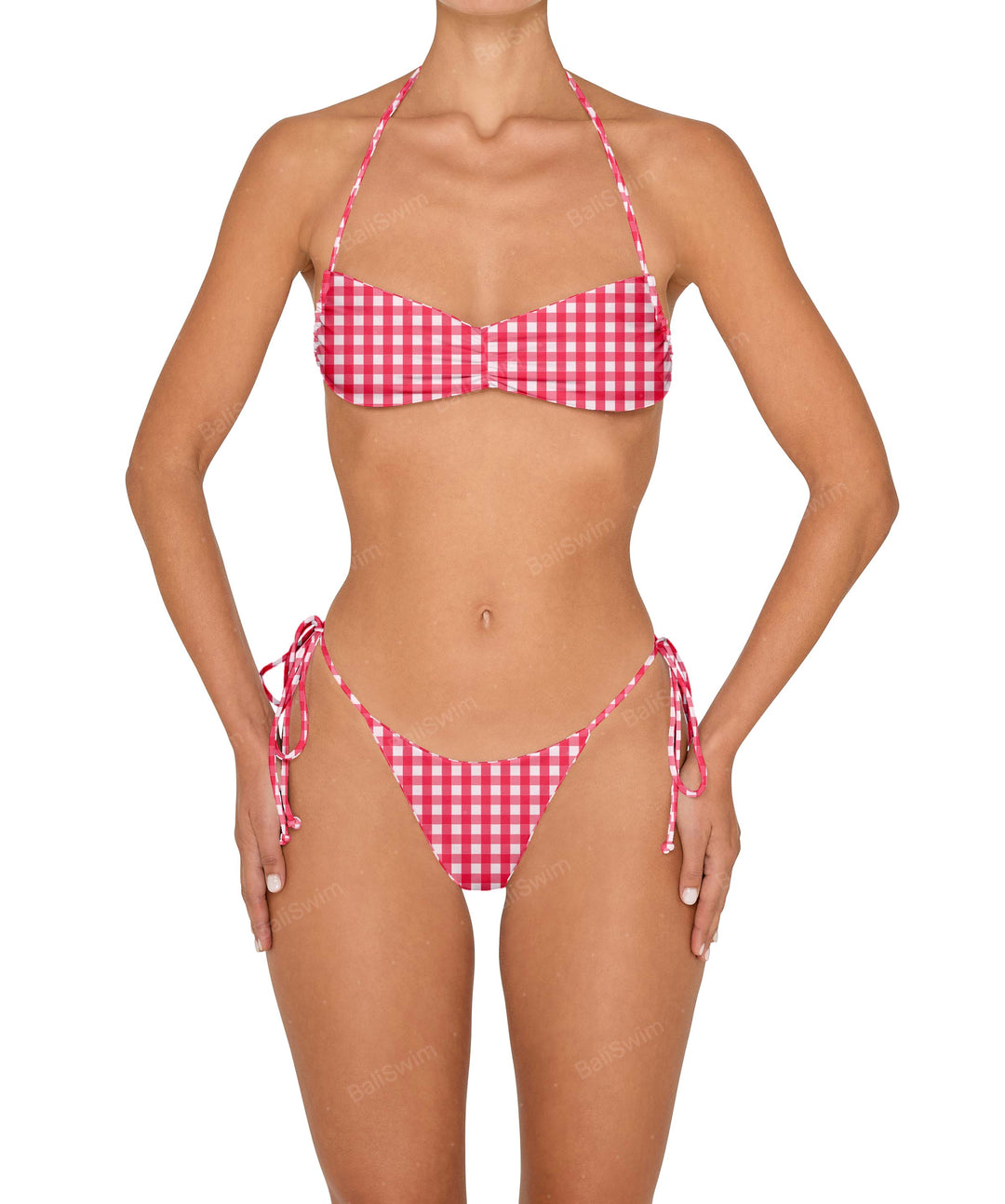 BSWS-T151 Side Tunnel Shirred Bandeau Tie Top