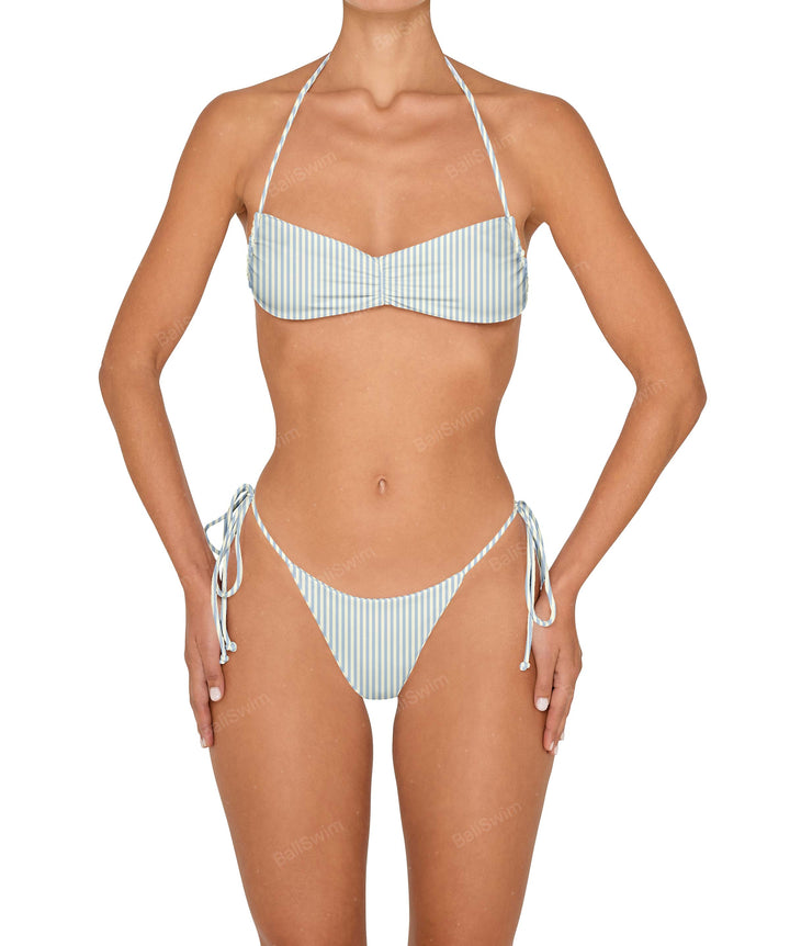 BSWS-T151 Side Tunnel Shirred Bandeau Tie Top