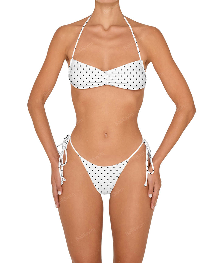 BSWS-T151 Side Tunnel Shirred Bandeau Tie Top