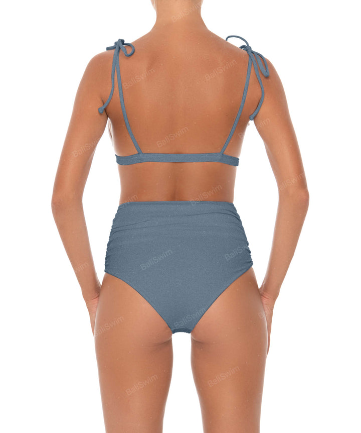 BSWS-B31 Gathered High Rise Bikini Bottom