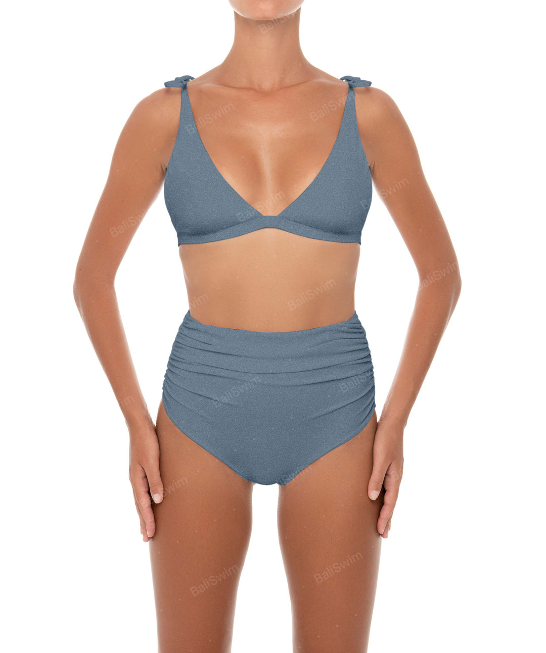 BSWS-B31 Gathered High Rise Bikini Bottom