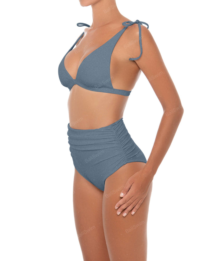 BSWS-B31 Gathered High Rise Bikini Bottom