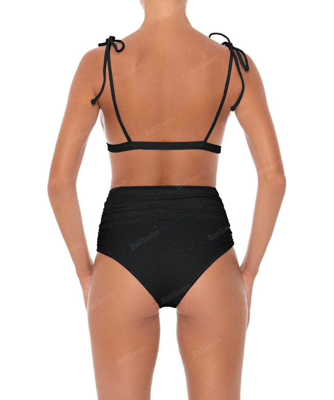 BSWS-B31 Gathered High Rise Bikini Bottom