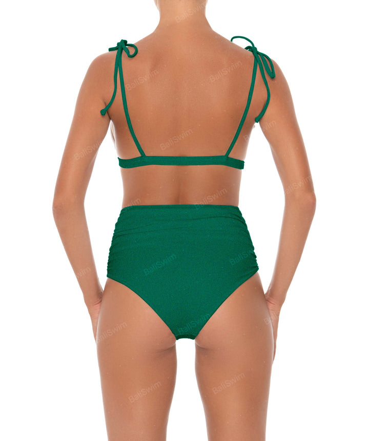 BSWS-B31 Gathered High Rise Bikini Bottom