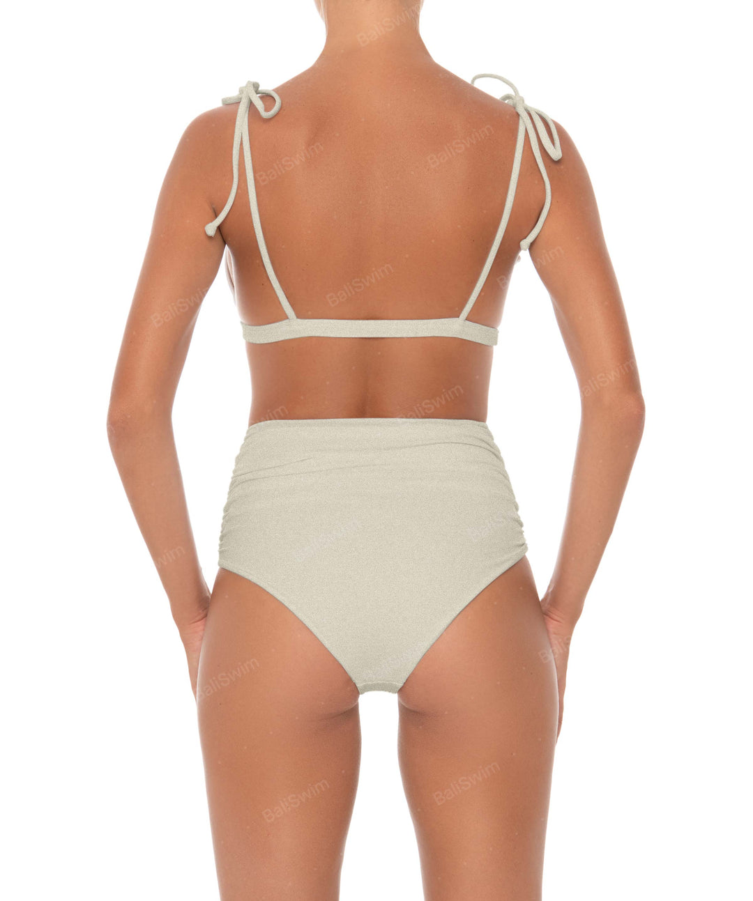 BSWS-B31 Gathered High Rise Bikini Bottom