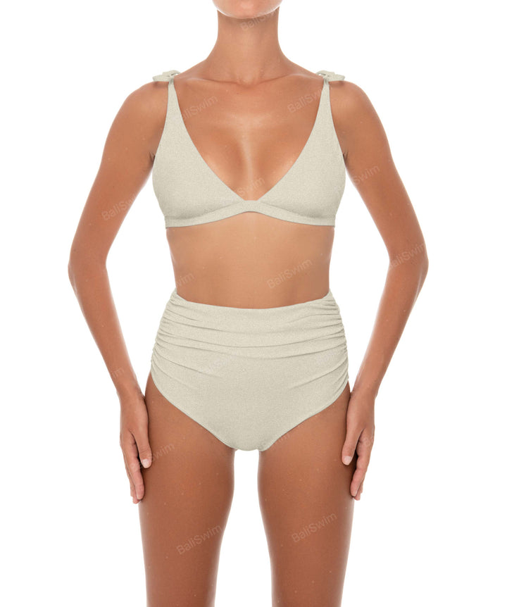 BSWS-B31 Gathered High Rise Bikini Bottom