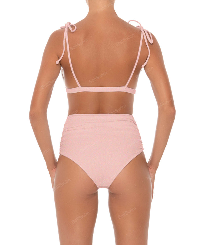 BSWS-B31 Gathered High Rise Bikini Bottom