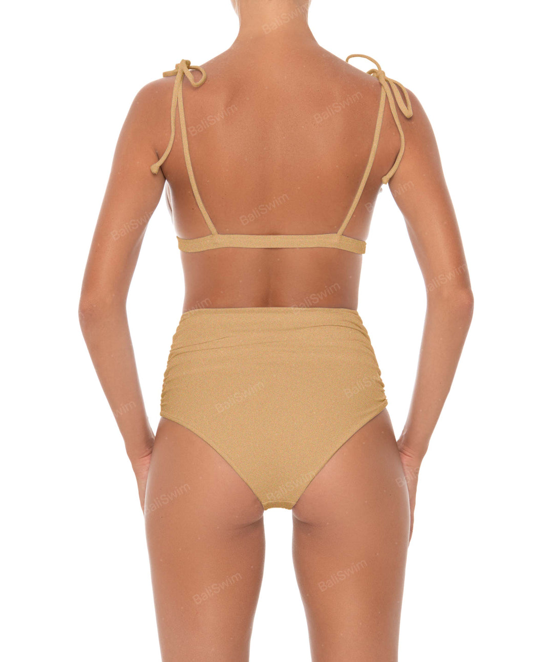 BSWS-B31 Gathered High Rise Bikini Bottom