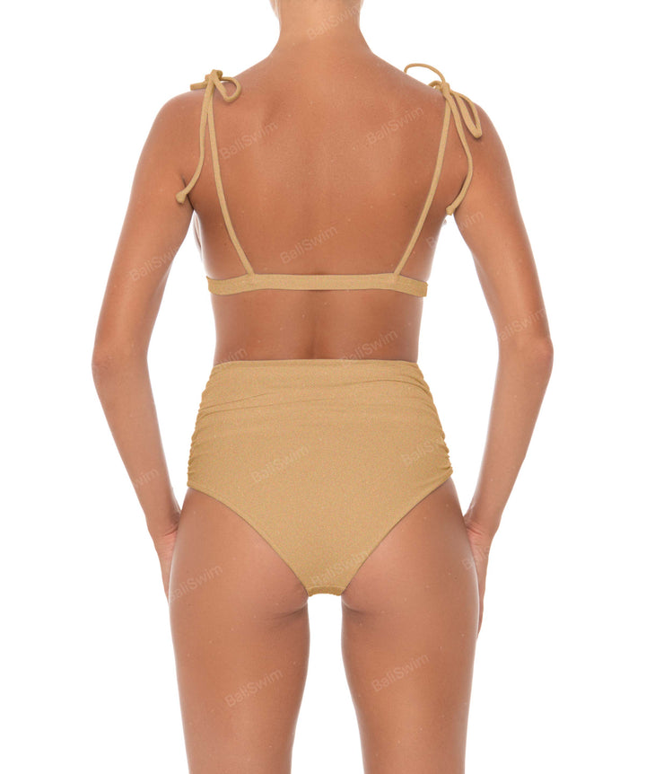 BSWS-B31 Gathered High Rise Bikini Bottom
