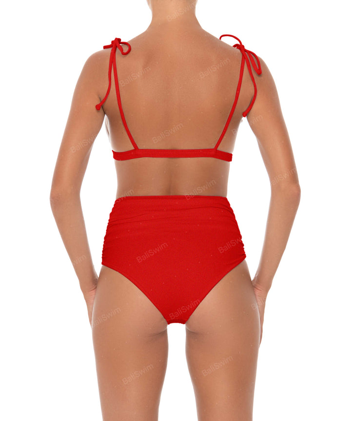 BSWS-B31 Gathered High Rise Bikini Bottom