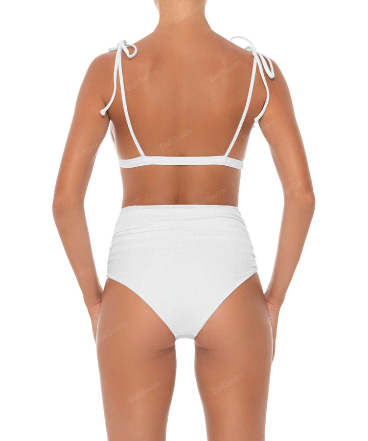 BSWS-B31 Gathered High Rise Bikini Bottom