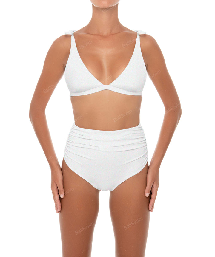 BSWS-B31 Gathered High Rise Bikini Bottom