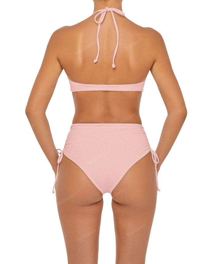 BSWS-B89 Side Ruched High Rise Bikini Bottom