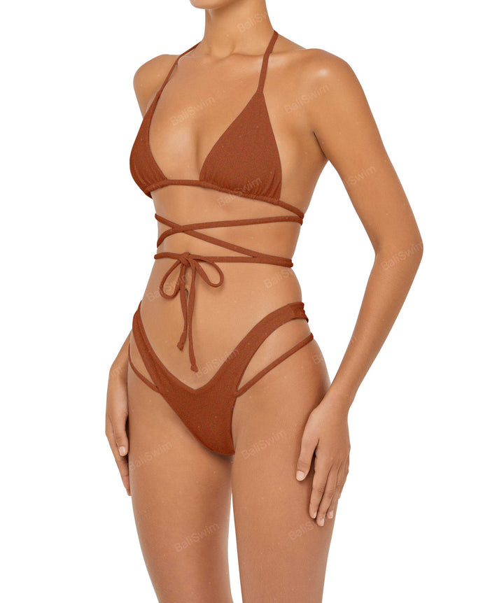 BSWS-T91 Wrap Around Straps Halter Bikini Top