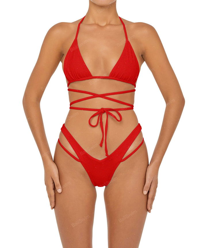 BSWS-T91 Wrap Around Straps Halter Bikini Top