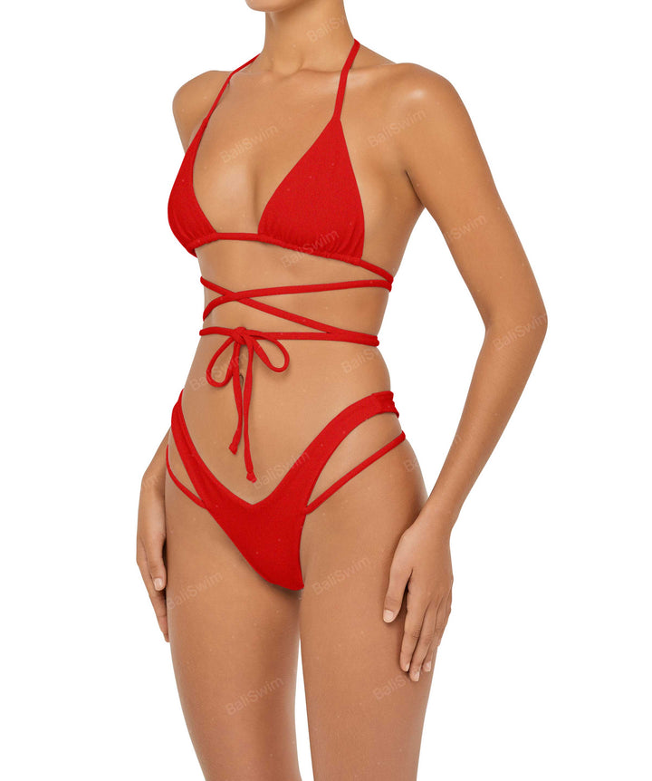 BSWS-T91 Wrap Around Straps Halter Bikini Top