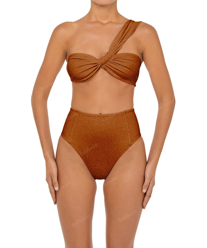 BSWS-T92 Ruched One Shoulder Bikini Top