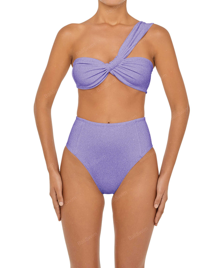 BSWS-T92 Ruched One Shoulder Bikini Top